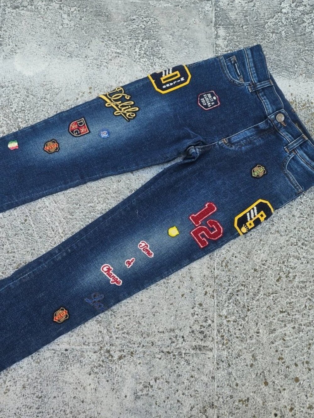 Dolce & Gabbana Kid Boys Jeans Denim Blue Jean Made in Italy Size 7/8